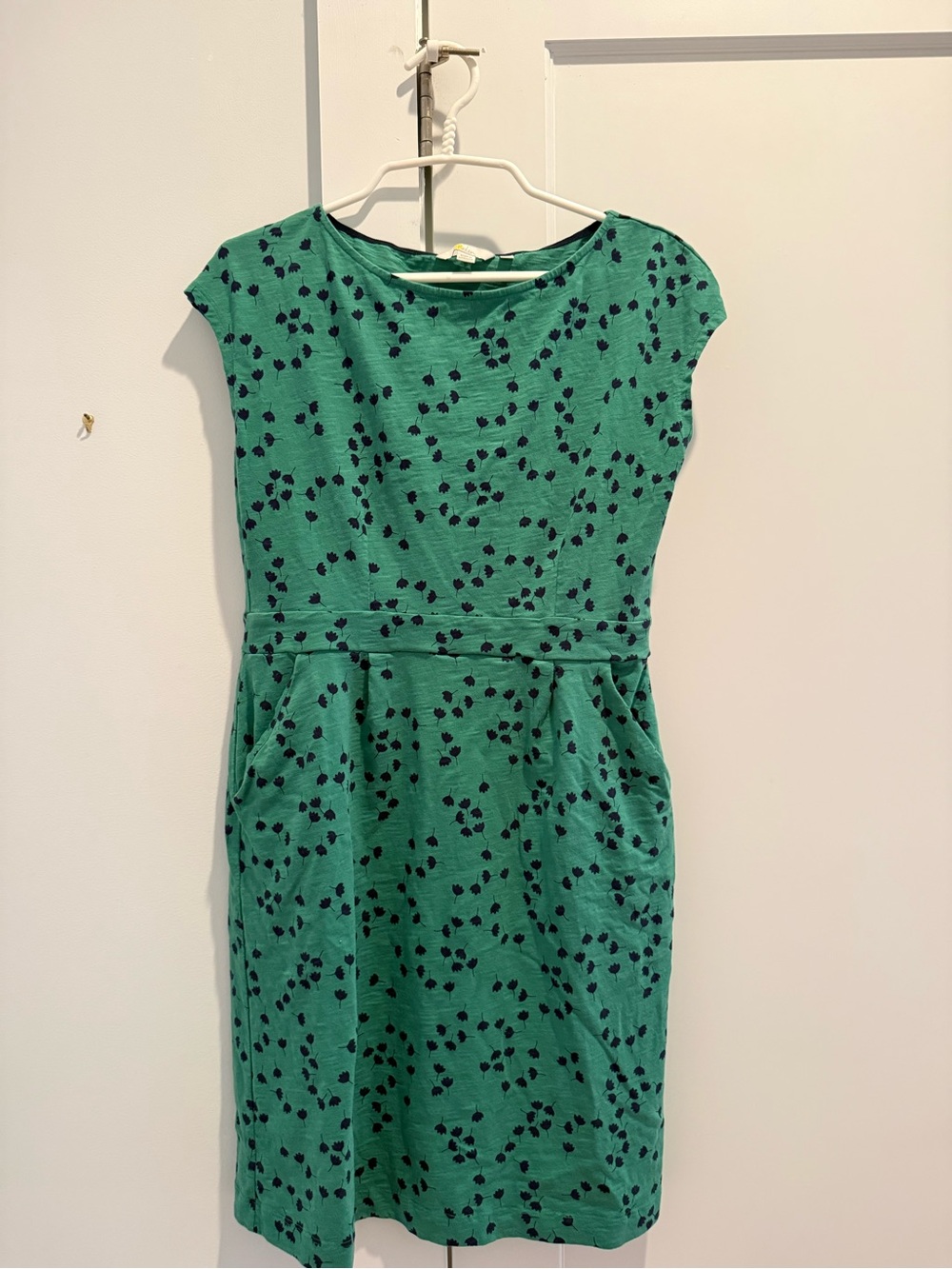 Boden Green Print Cap Sleeve Dress